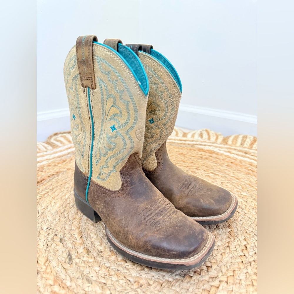🌾 Ariat Quick‎ Draw Turquoise Leather Boots